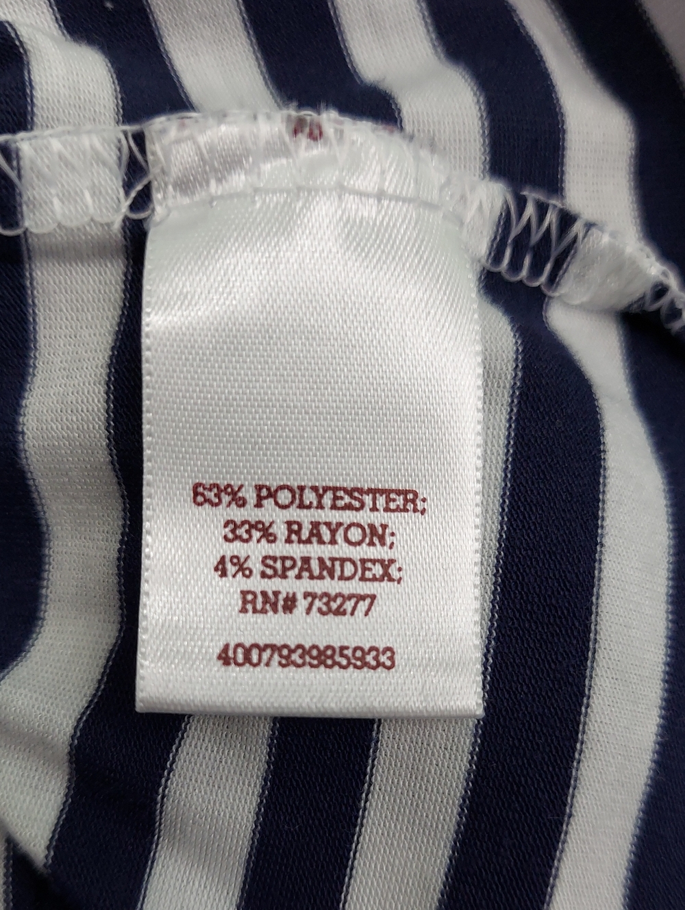 SO V-Neck Striped Navy and White Tee, Mint Striped Short Sleeves, Size Large▪︎ - Picture 5 of 8